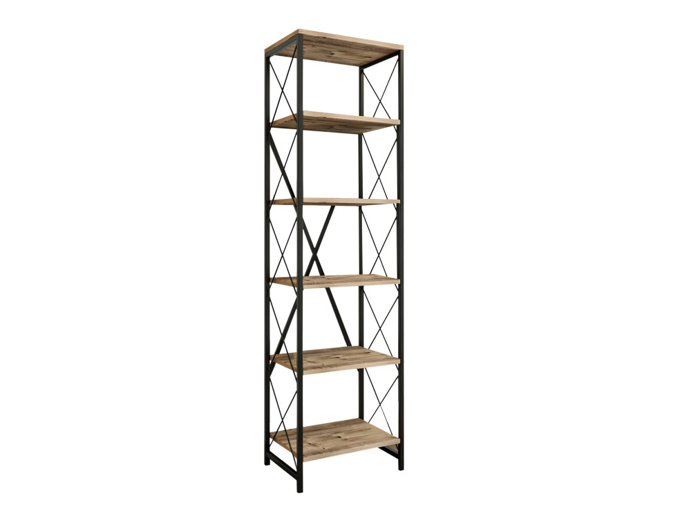 Libreria in legno "Suadiye" - 50 x 30 x 180 cm - Marrone