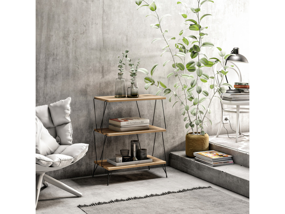 Libreria in legno "Lazandos" - 46 x 30 x 76 cm - Marrone