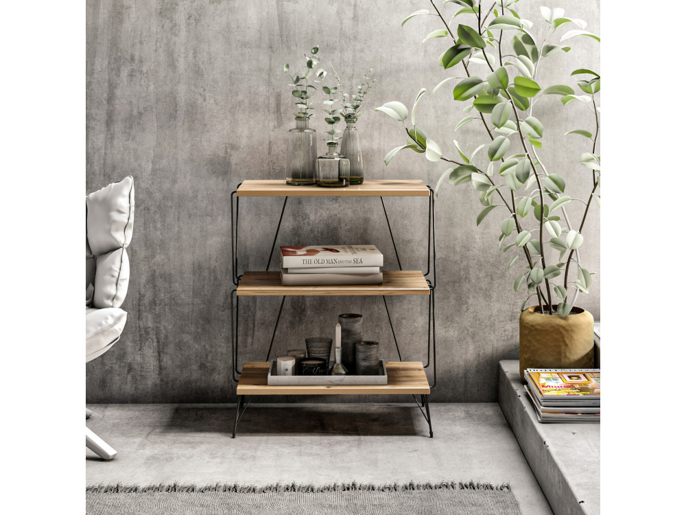 Libreria in legno "Lazandos" - 46 x 30 x 76 cm - Marrone