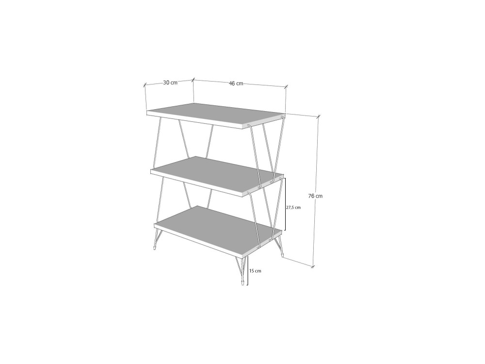 Libreria in legno "Lazandos" - 46 x 30 x 76 cm - Marrone