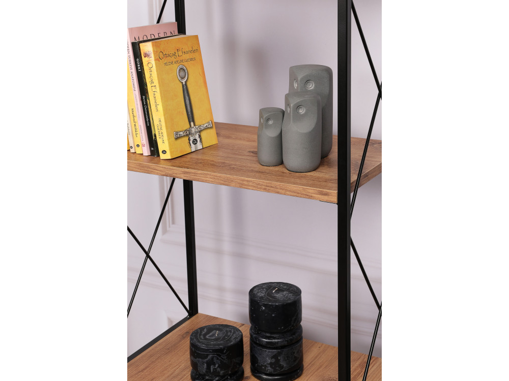 Libreria in legno "Tervel" - 49 x 30 x 180 cm - Marrone