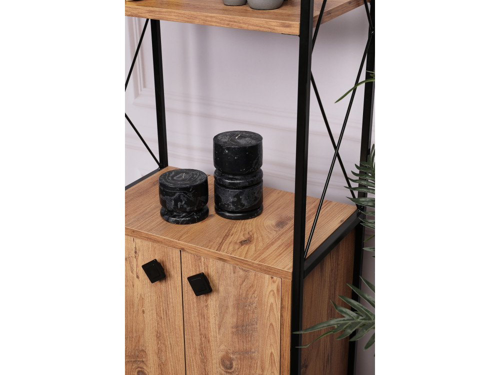 Libreria in legno "Tervel" - 49 x 30 x 180 cm - Marrone