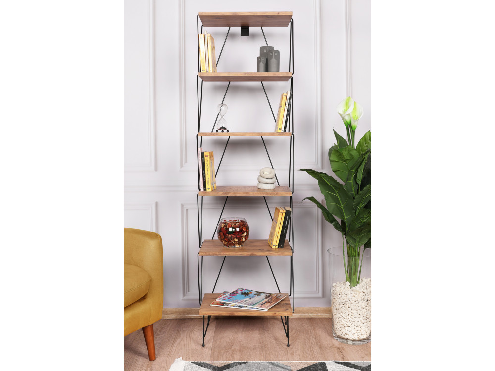 Libreria in legno "Balaban" - 46 x 30 x 165 cm - Marrone