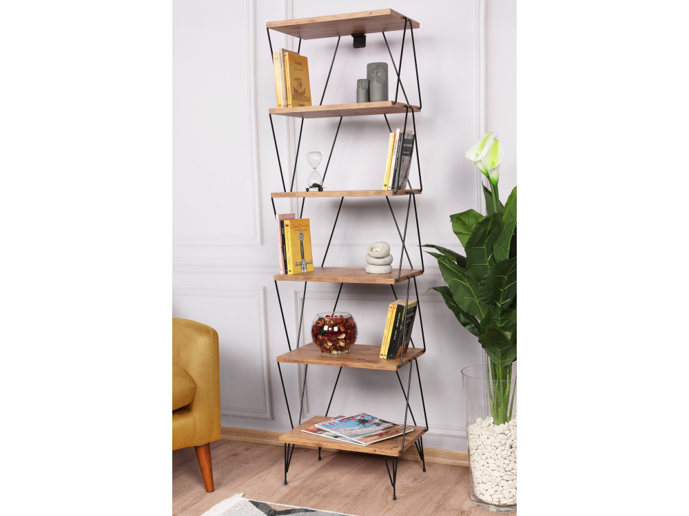 Libreria in legno "Balaban" - 46 x 30 x 165 cm - Marrone