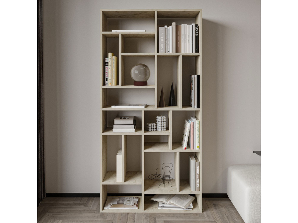 Libreria in legno "Nicola" - 90 x 30 x 180 cm - Travertino