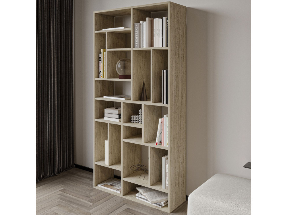 Libreria in legno "Nicola" - 90 x 30 x 180 cm - Travertino