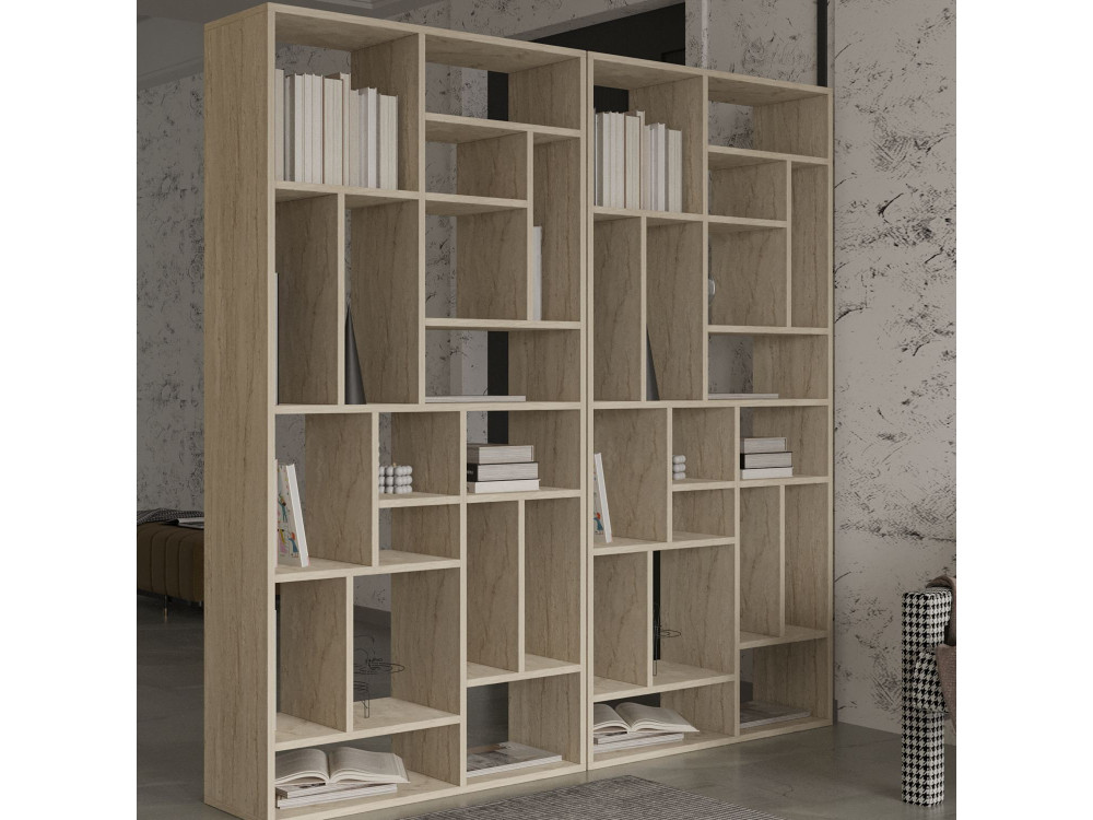 Libreria in legno "Nicola" - 90 x 30 x 180 cm - Travertino