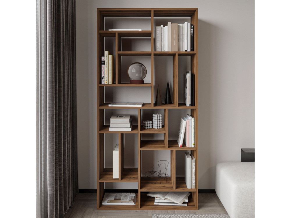 Libreria in legno "Nicola" - 90 x 30 x 180 cm - Marrone