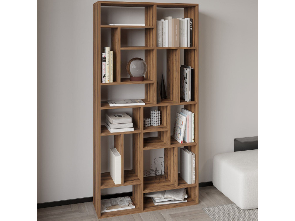 Libreria in legno "Nicola" - 90 x 30 x 180 cm - Marrone