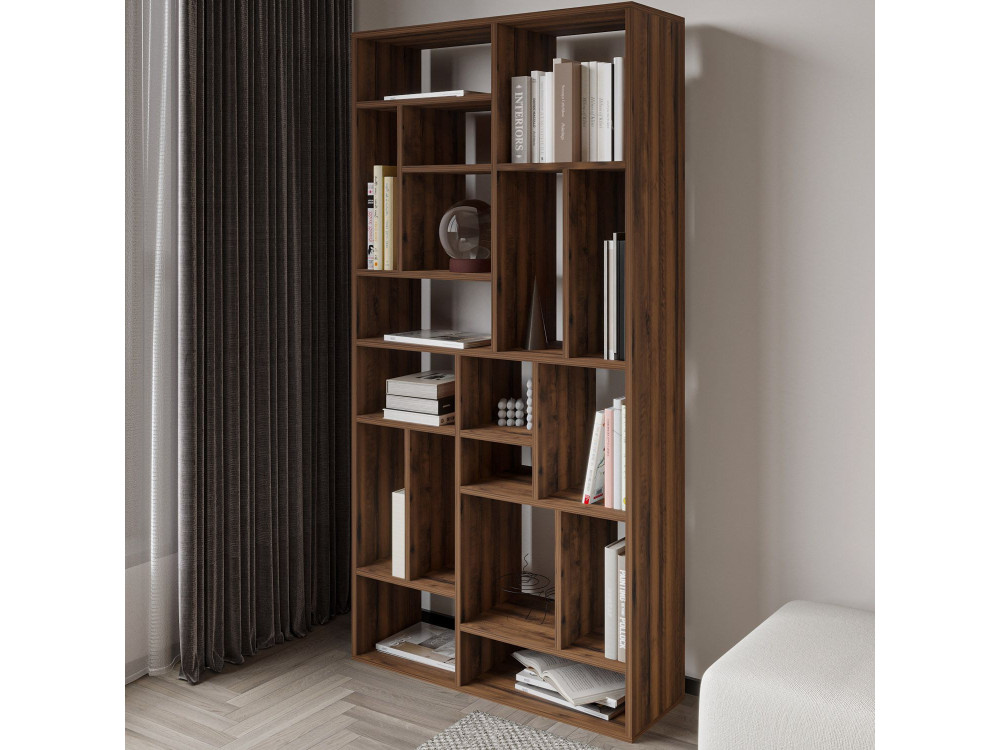 Libreria in legno "Nicola" - 90 x 30 x 180 cm - Marrone