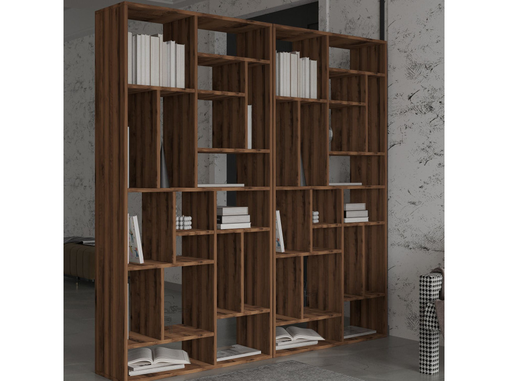 Libreria in legno "Nicola" - 90 x 30 x 180 cm - Marrone