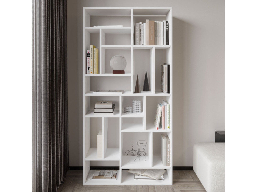Libreria in legno "Nicola" - 90 x 30 x 180 cm - Bianco