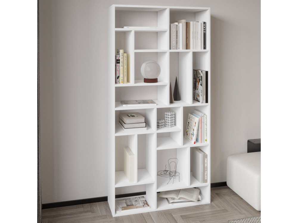Libreria in legno "Nicola" - 90 x 30 x 180 cm - Bianco