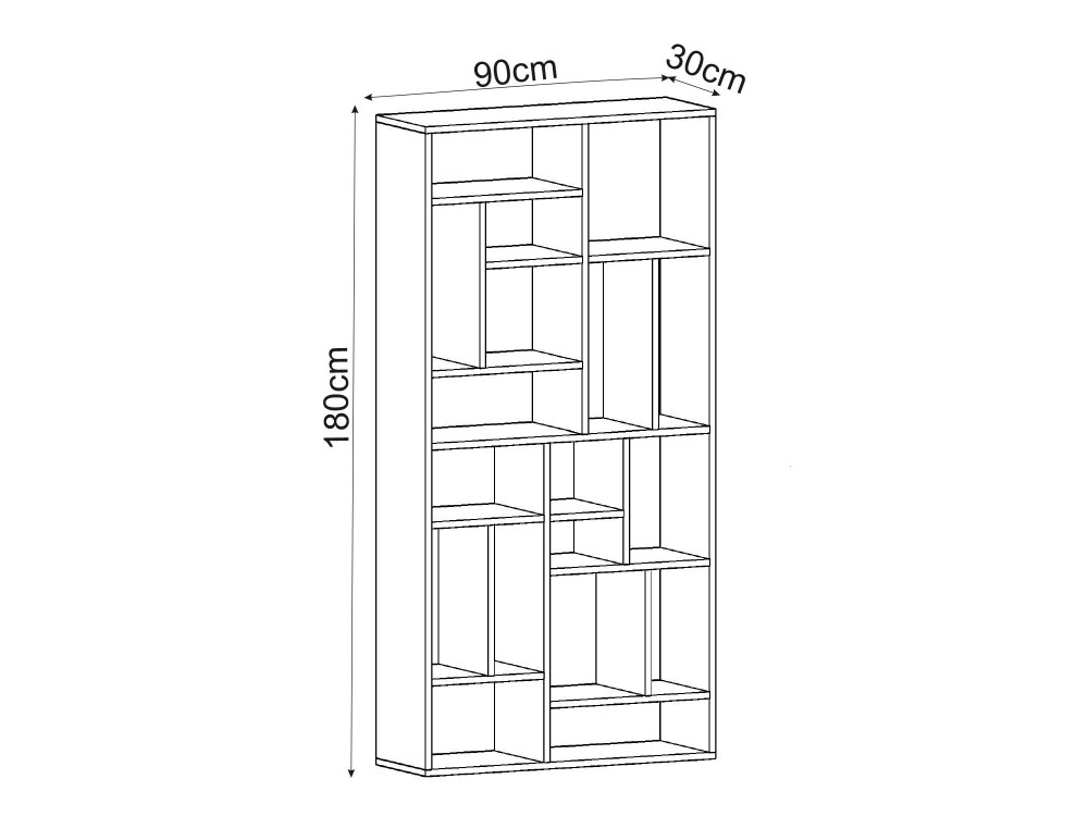 Libreria in legno "Nicola" - 90 x 30 x 180 cm - Bianco