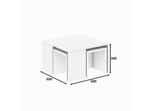 Set di tavolini da caffè in legno "Ortanca" - 60 x 60 x 37 cm - Bianco