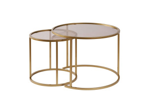 Set di tavolini in metallo "Aurum" - 42 x 42 x 39 cm - Oro Bronzo