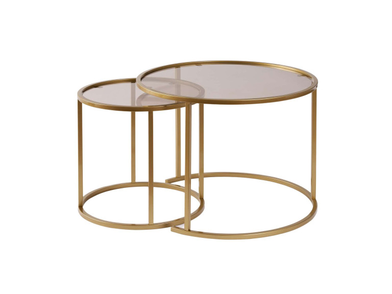 Set di tavolini in metallo "Aurum" - 42 x 42 x 39 cm - Oro Bronzo