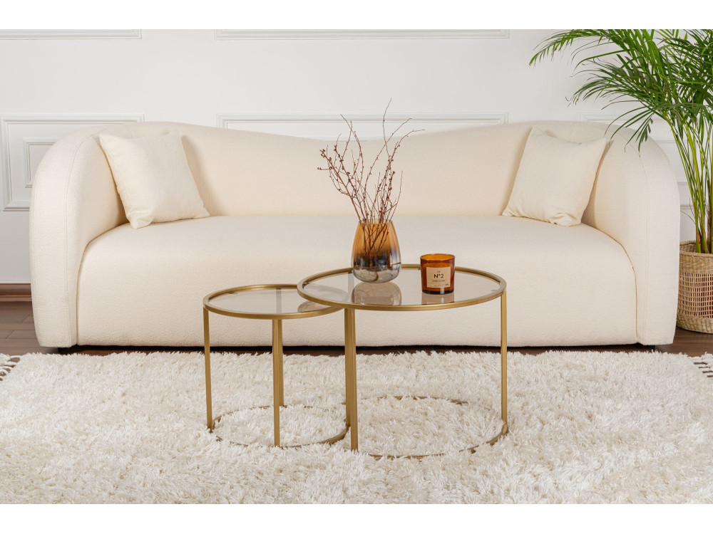 Set di tavolini in metallo "Aurum" - 42 x 42 x 39 cm - Oro Bronzo