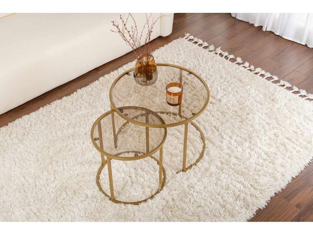 Set di tavolini in metallo "Aurum" - 42 x 42 x 39 cm - Oro Bronzo