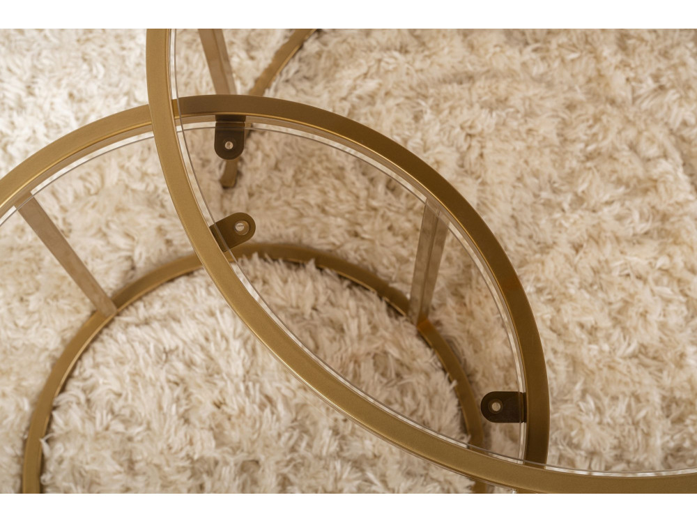 Set di tavolini in metallo "Aurum" - 42 x 42 x 39 cm - Oro Bronzo