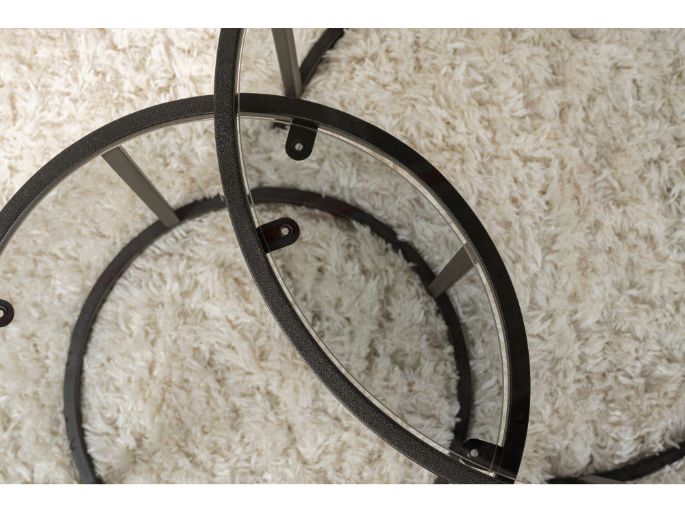 Set di 2 tavolini in metallo "Aurum" - 60 x 60 x 43 cm - Nero Grigio