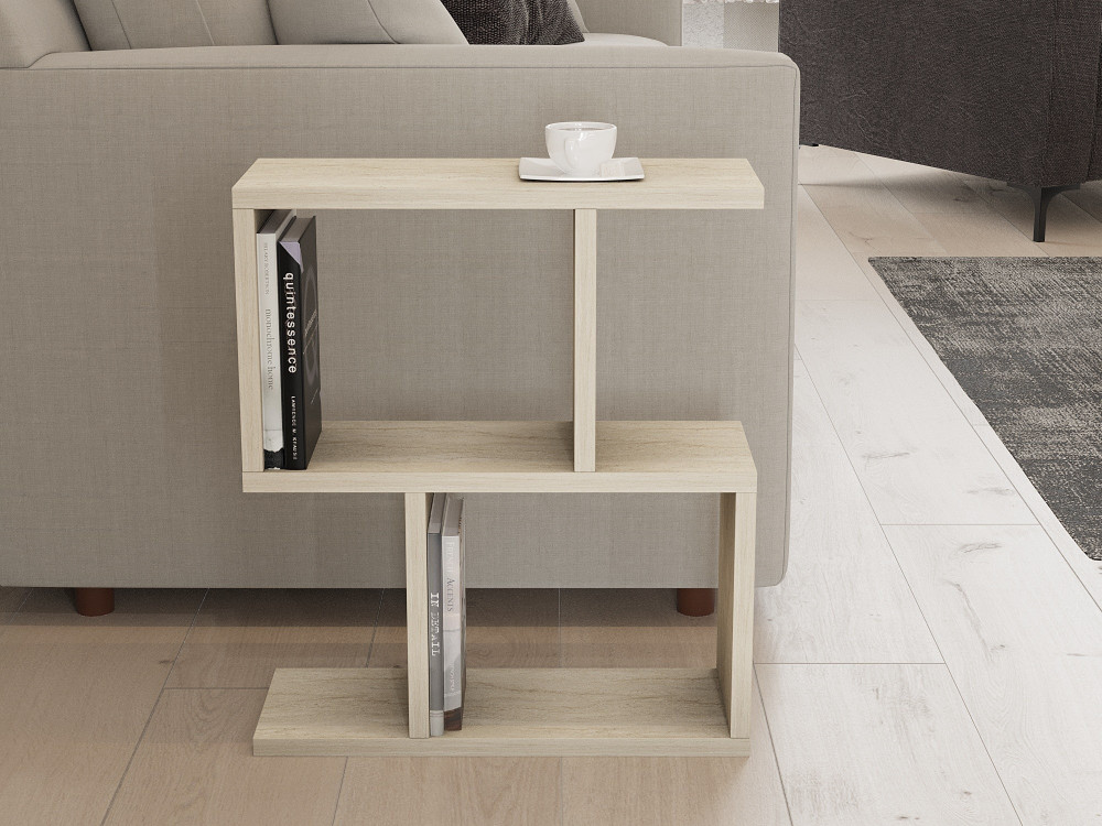 Tavolino laterale in legno "Zet" - 45 x 17 x 51 cm - Travertino