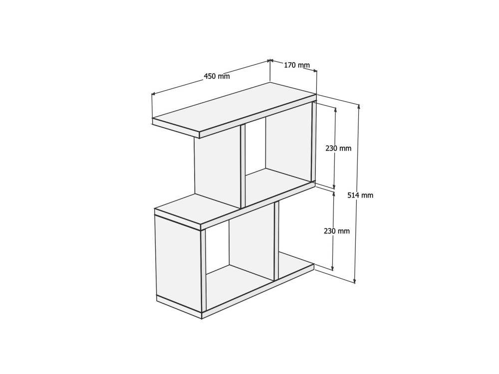 Tavolino laterale in legno "Zet" - 45 x 17 x 51 cm - Travertino