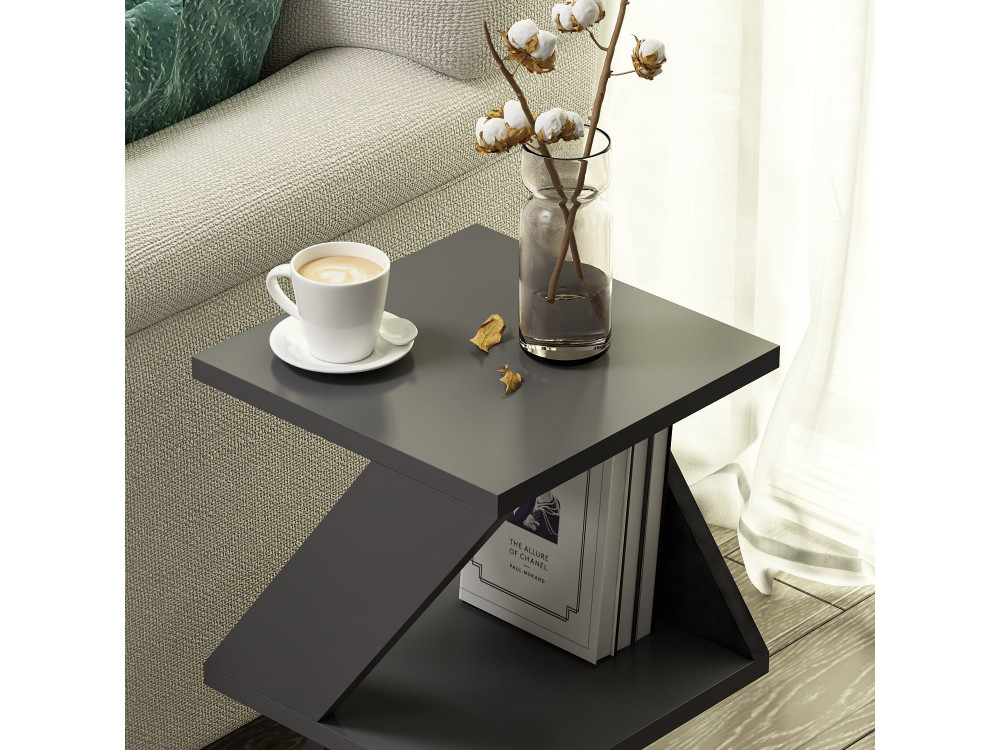 Tavolino laterale in legno "Albeni" - 30 x 30 x 50 cm - Antracite