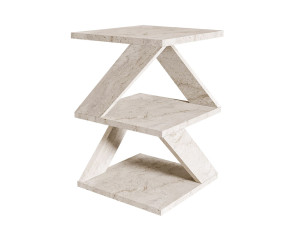 Tavolino laterale in legno "Albeni" - 29 x 29 x 54 cm - Travertino