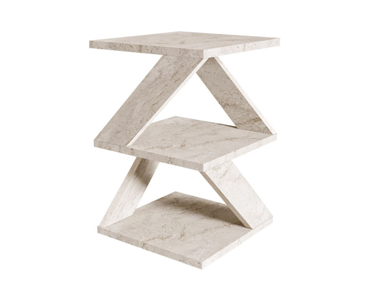 Tavolino laterale in legno "Albeni" - 29 x 29 x 54 cm - Travertino