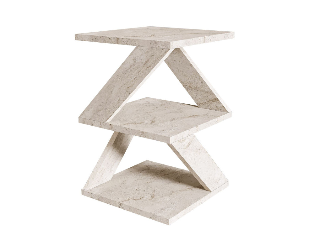 Tavolino laterale in legno "Albeni" - 29 x 29 x 54 cm - Travertino