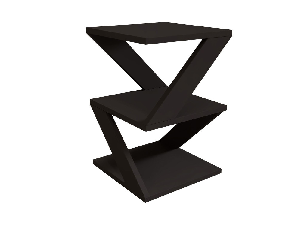 Tavolino laterale in legno "Albeni" - 29 x 29 x 54 cm - Nero
