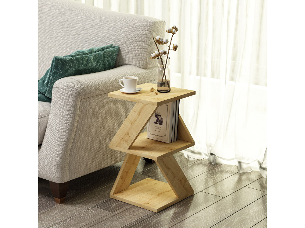 Tavolino laterale in legno "Albeni" - 30 x 30 x 50 cm - Rovere Zaffiro