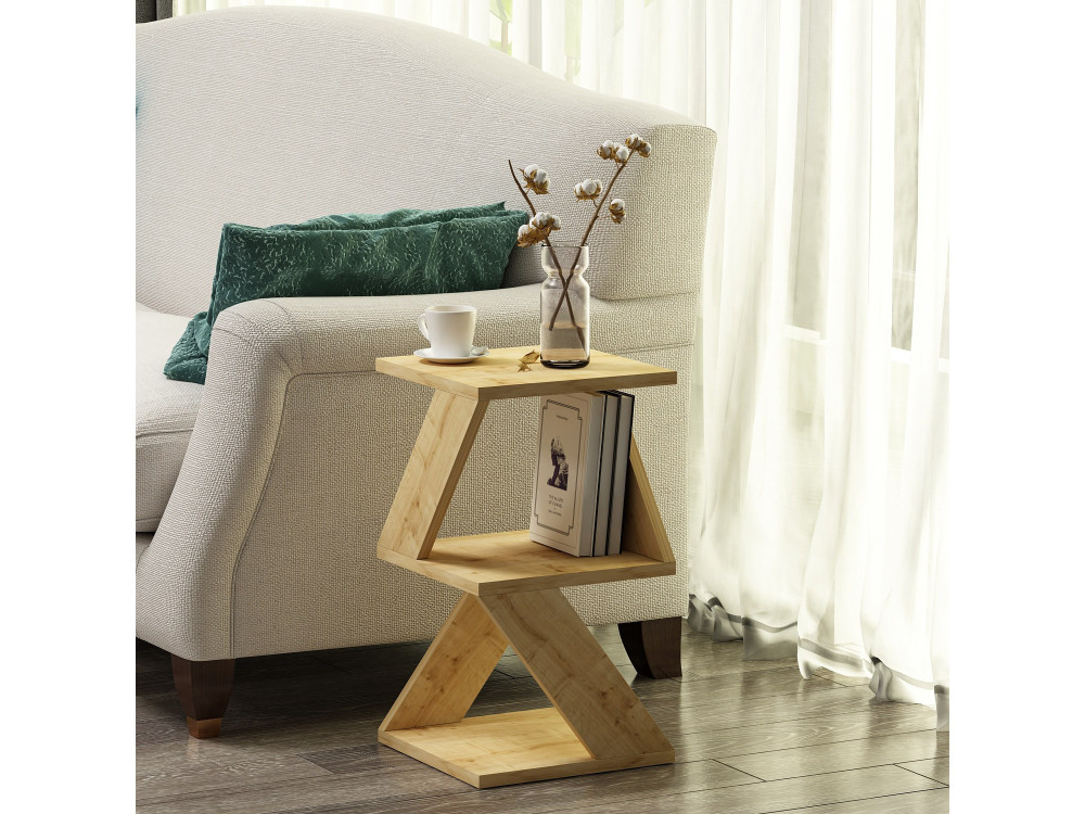 Tavolino laterale in legno "Albeni" - 30 x 30 x 50 cm - Rovere Zaffiro