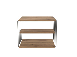 Tavolino laterale in legno "Lifon" - 50 x 40 x 33 cm - Pino atlantico nero