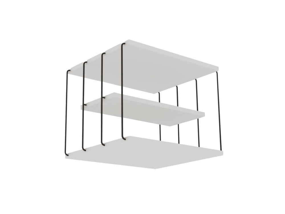 Tavolino laterale in legno "Lifon" - 50 x 40 x 33 cm - Bianco/Nero