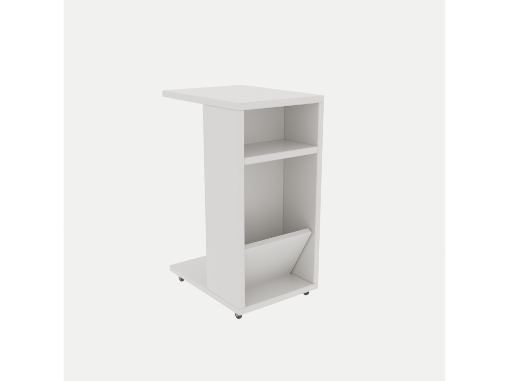 Tavolino laterale in legno "Filinta" - 30 x 40 x 63 cm - Bianco