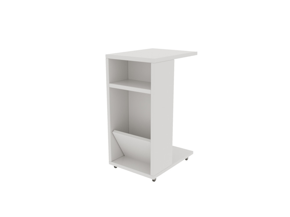 Tavolino laterale in legno "Filinta" - 30 x 40 x 63 cm - Bianco