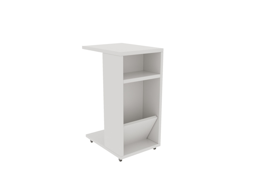 Tavolino laterale in legno "Filinta" - 30 x 40 x 63 cm - Bianco