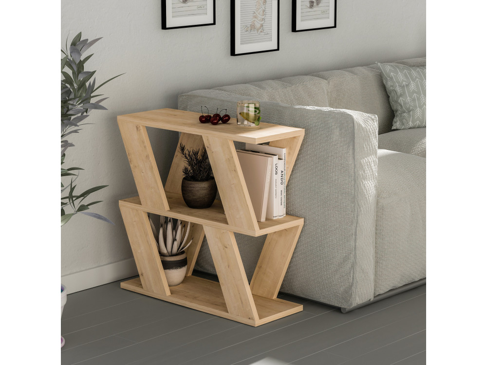 Tavolino laterale in legno "Lazena" - 60 x 22 x 57 cm - Rovere