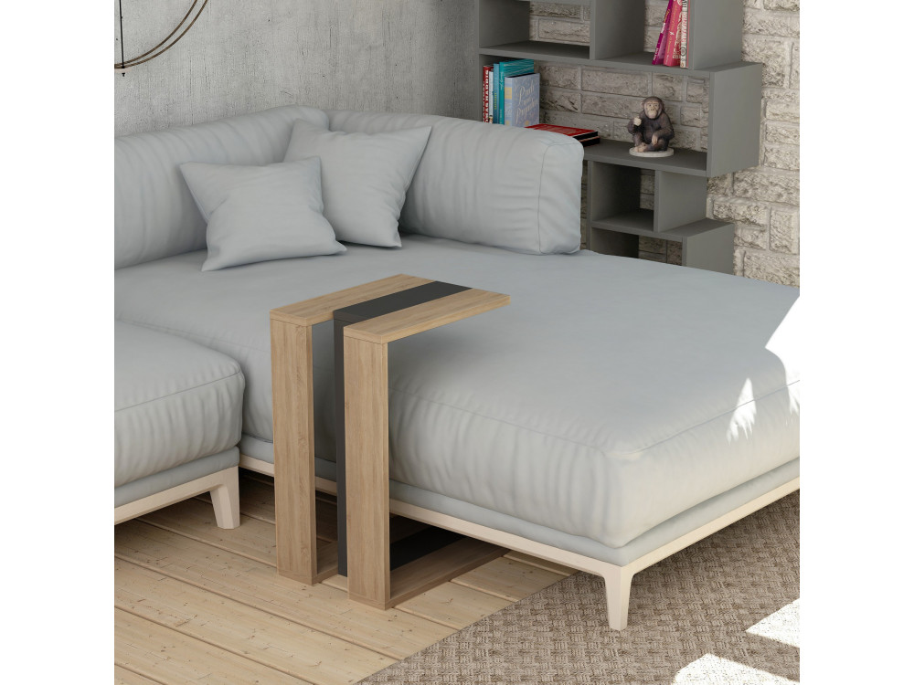 Tavolino laterale in legno "Muju" - 30 x 40 x 57 cm - Rovere antracite