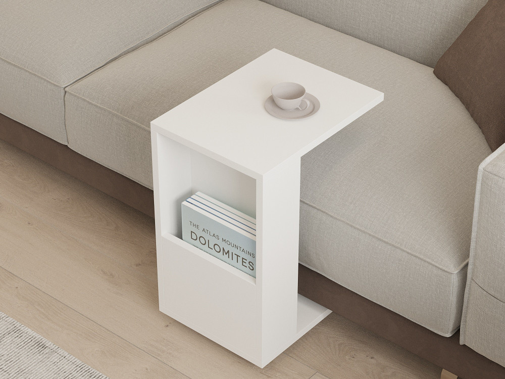 Tavolino laterale in legno "Star" - 30 x 40 x 50 cm - Bianco
