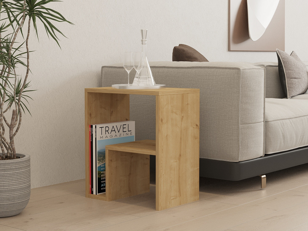 Tavolino in legno "Yepa" - 45 x 29 x 51 cm - Rovere Zaffiro