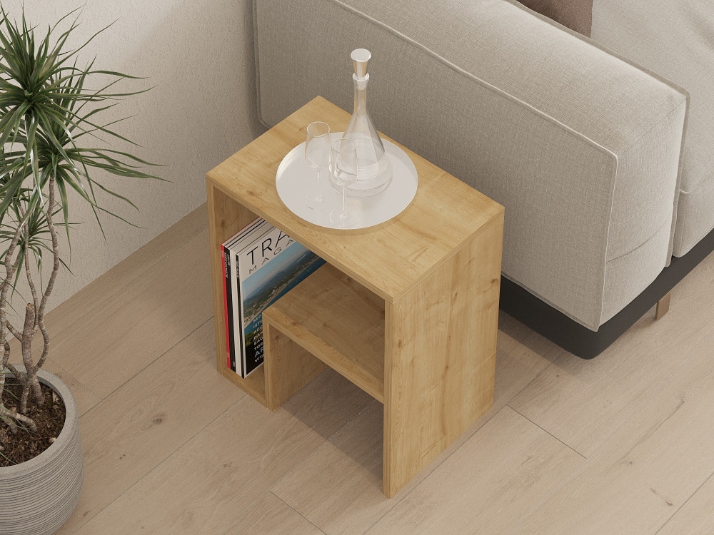 Tavolino in legno "Yepa" - 45 x 29 x 51 cm - Rovere Zaffiro