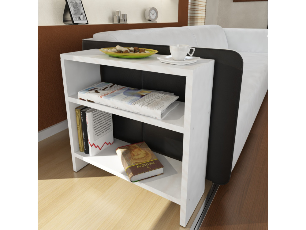 Tavolino in legno "Silvanus" - 51 x 17 x 49 cm - Bianco