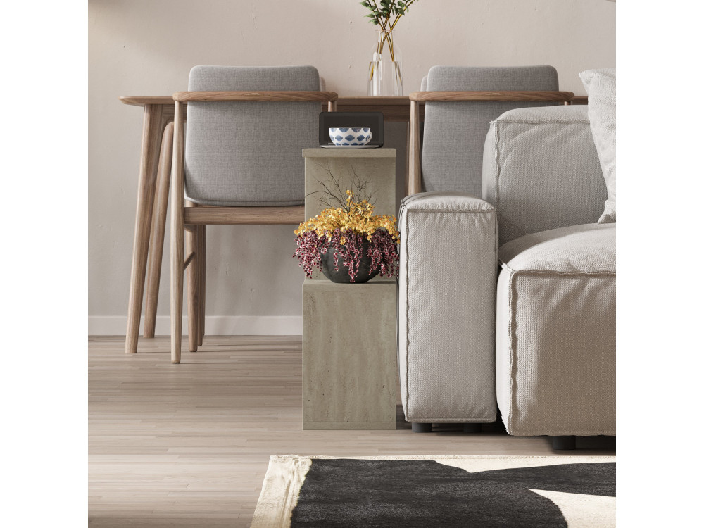 Tavolino in legno "Homemania" - 60 x 60 x 20 cm - Beige