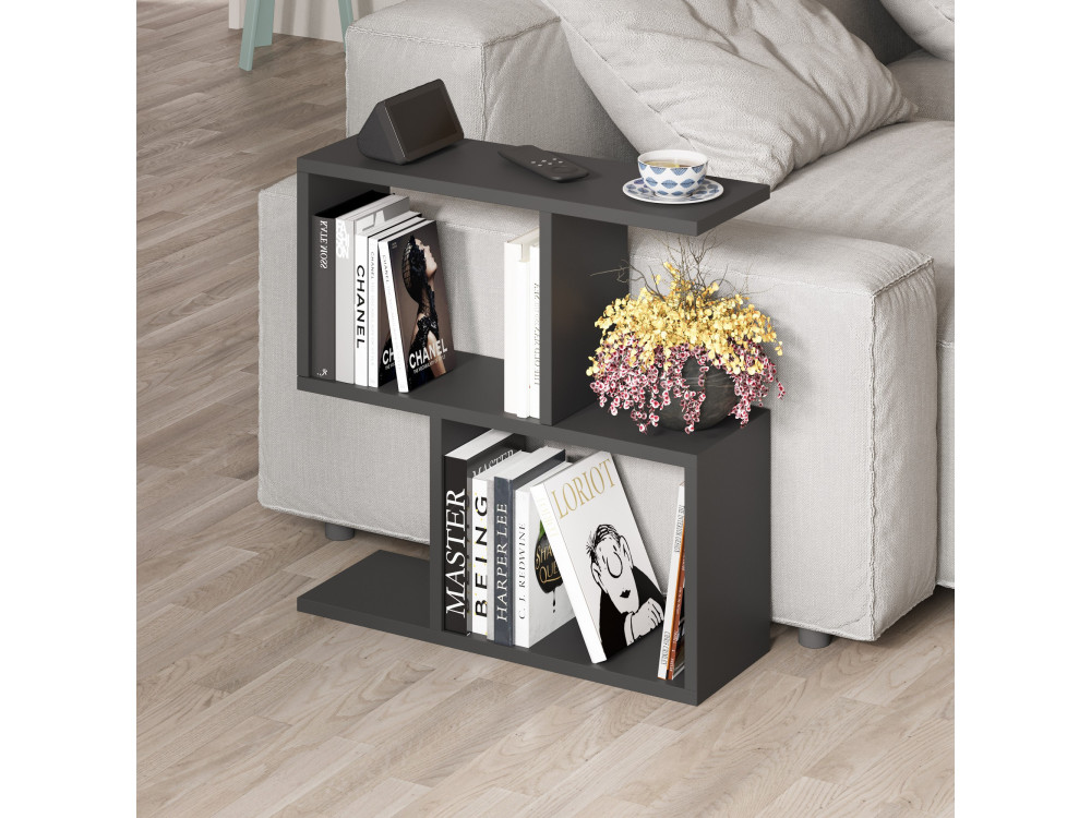 Tavolino in legno "Homemania" - 60 x 20 x 60 cm - Nero
