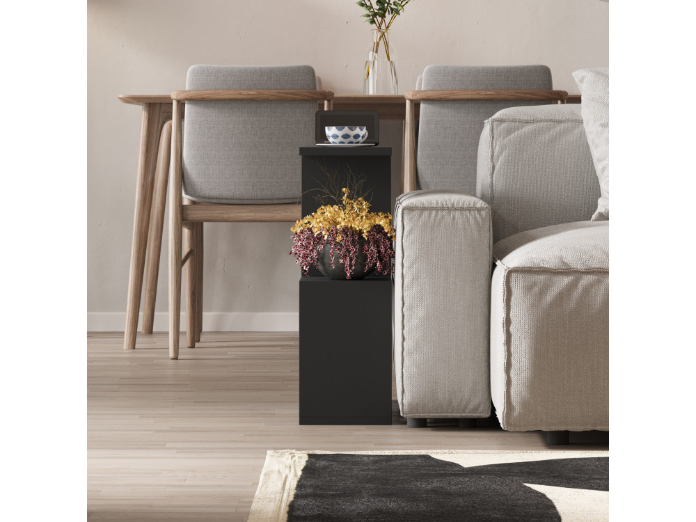 Tavolino in legno "Homemania" - 60 x 20 x 60 cm - Nero