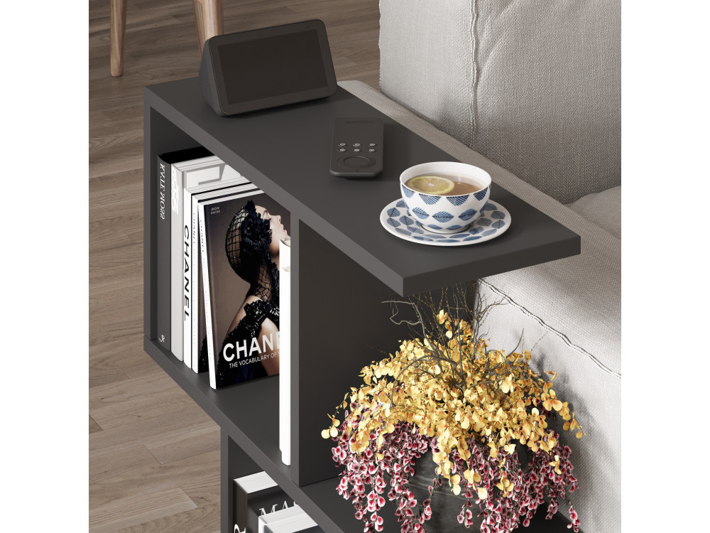Tavolino in legno "Homemania" - 60 x 20 x 60 cm - Nero