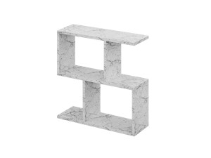 Tavolino in legno "Homemania" - 60 x 20 x 60 cm - Bianco marmorizzato